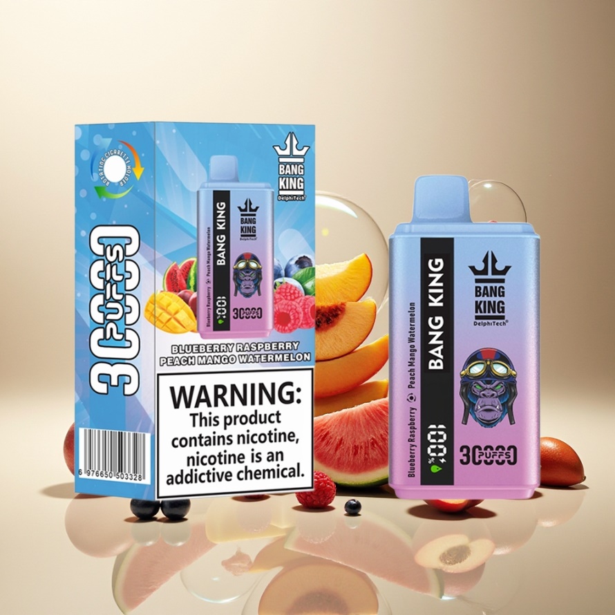 Bang King 30000 Puffs Engångs Vape Blåbär Hallon Persika Mango Vattenmelon 36ml 550mAh Svensk Grossist