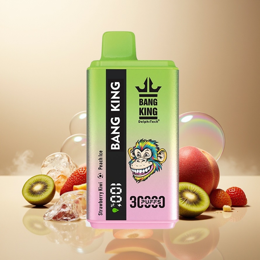 Bang King 30000 Puffs Engångs Vape Jordgubb Kiwi Persika Is 36ml 550mAh svensk grossist