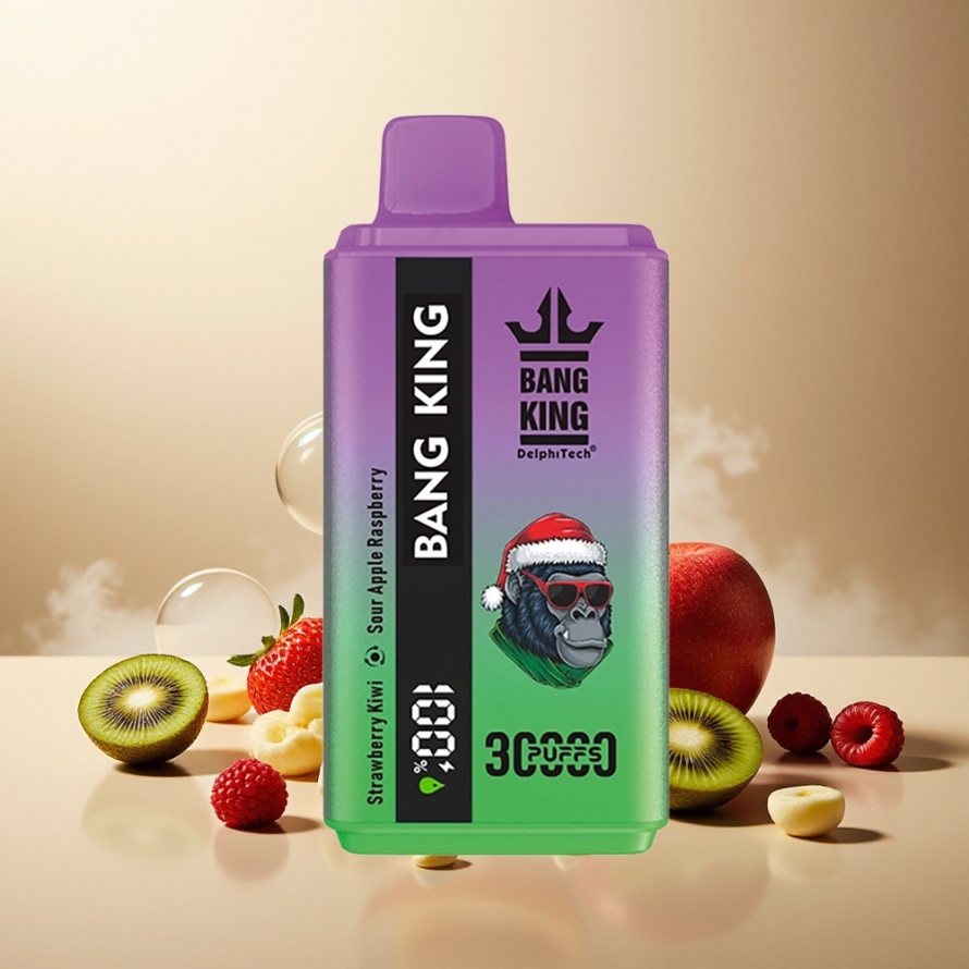 Bang King 30000 Puffs Engångs Vape Jordgubb Kiwi Sur Äpple Hallon 36ml 550mAh Svensk Grossist