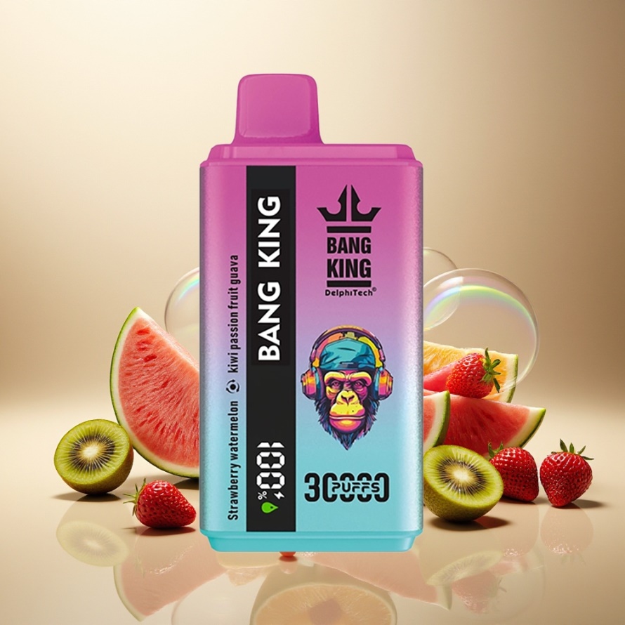 Bang King 30000 Puffs Engångs Vape Jordgubb Vattenmelon Kiwi Passionfrukt Guava 36ml 550mAh Type-C Svensk Grossist