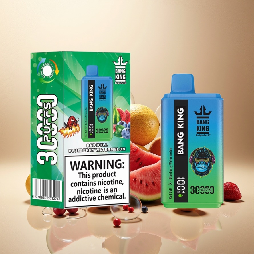 Bang King 30000 Puffs Engångs Vape Röd Tjur Blåbär Vattenmelon 36ml 550mAh Svensk Grossist