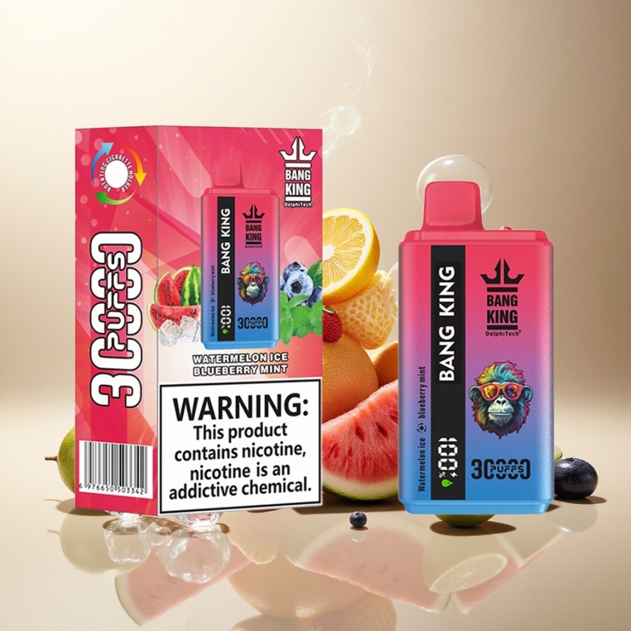 Bang King 30000 Puffs Engångs Vape Vattenmelon Is Blåbär Mynta 36ml 550mAh Svensk Grossist