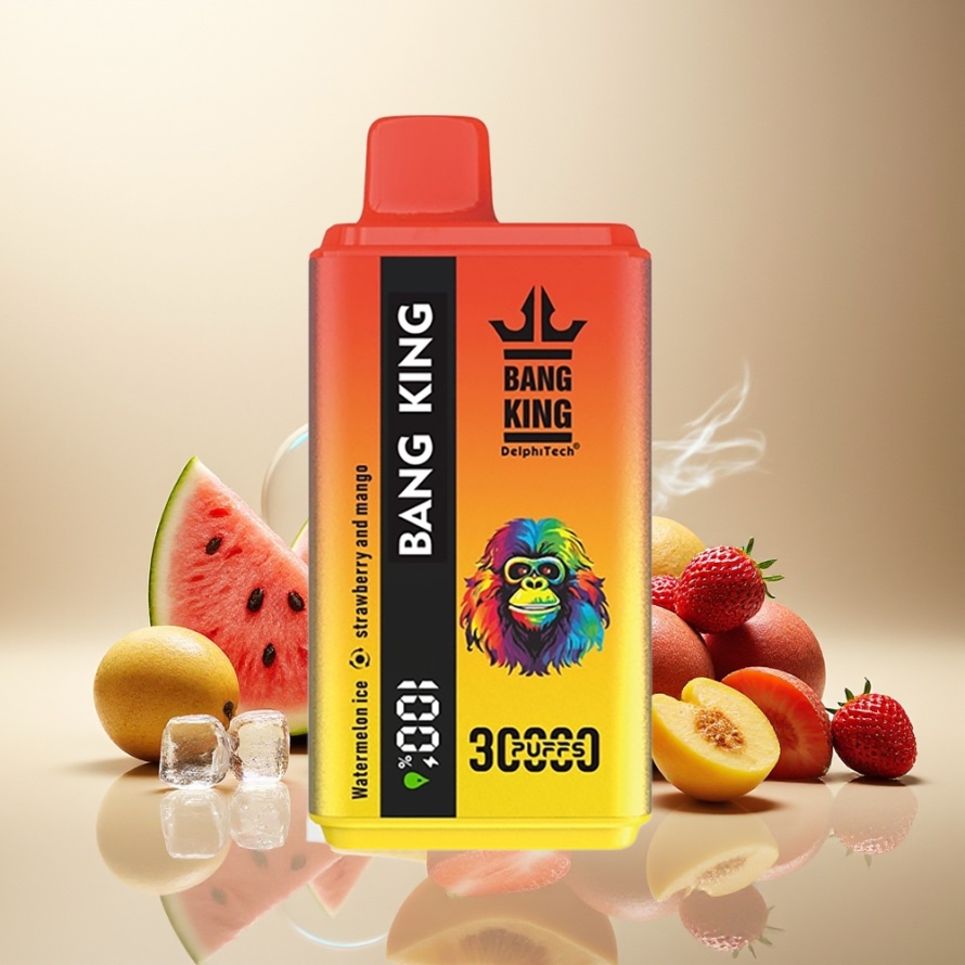 Bang King 30000 Puffs Engångs Vape Vattenmelon Is Jordgubb Och Mango 36ml 550mAh svensk grossist