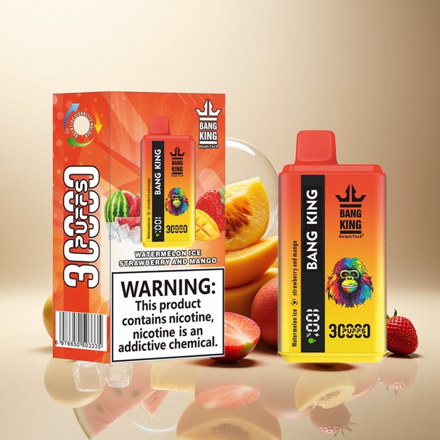 Bang King 30000 Puffs Engångs Vape Vattenmelon Is Jordgubb Och Mango 36ml 550mAh svensk grossist