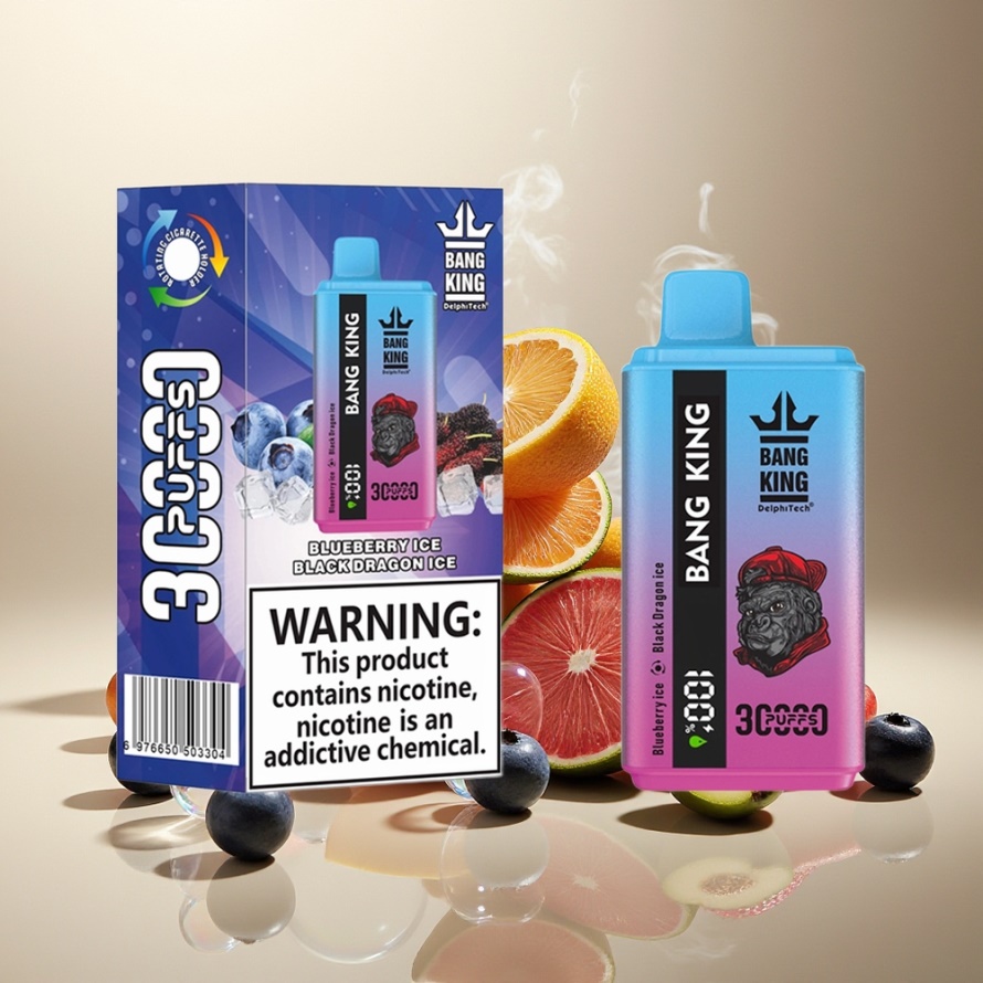 Bang King 30000 Puffs Svensk Grossist Engångs Vape Blåbär Is Svart Drake Is 36ml 550mAh Typ-C
