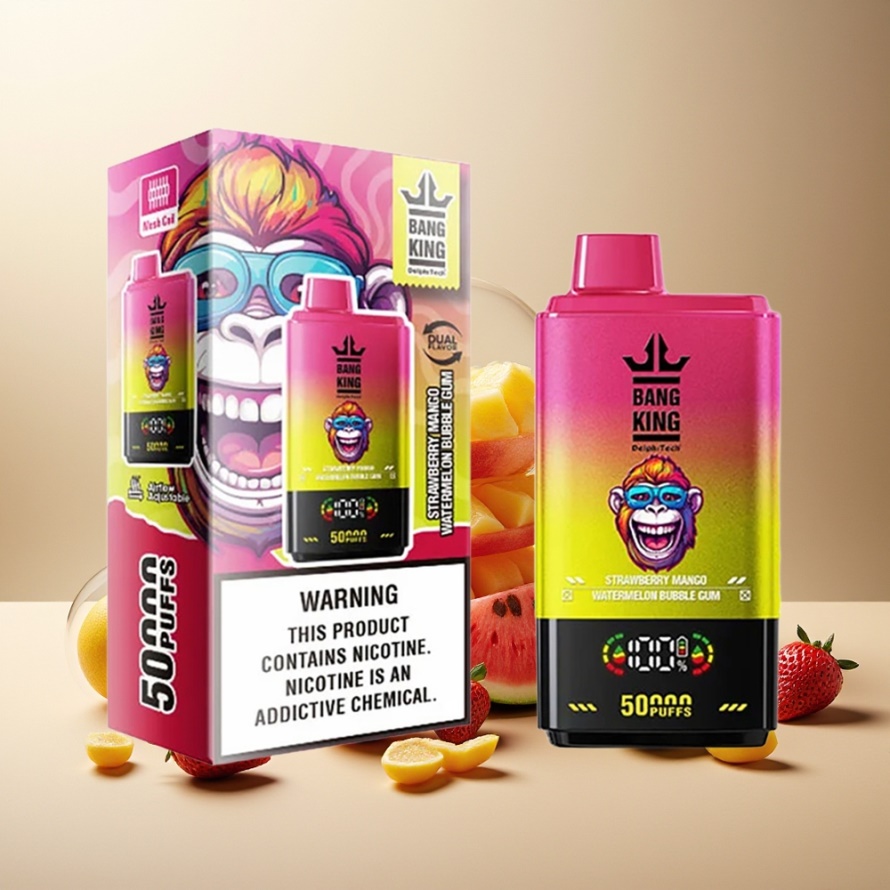 Bang King 50000 Engångs Vape Jordgubb Mango Vattenmelon Tuggummi 50ml 850mAh svensk grossist