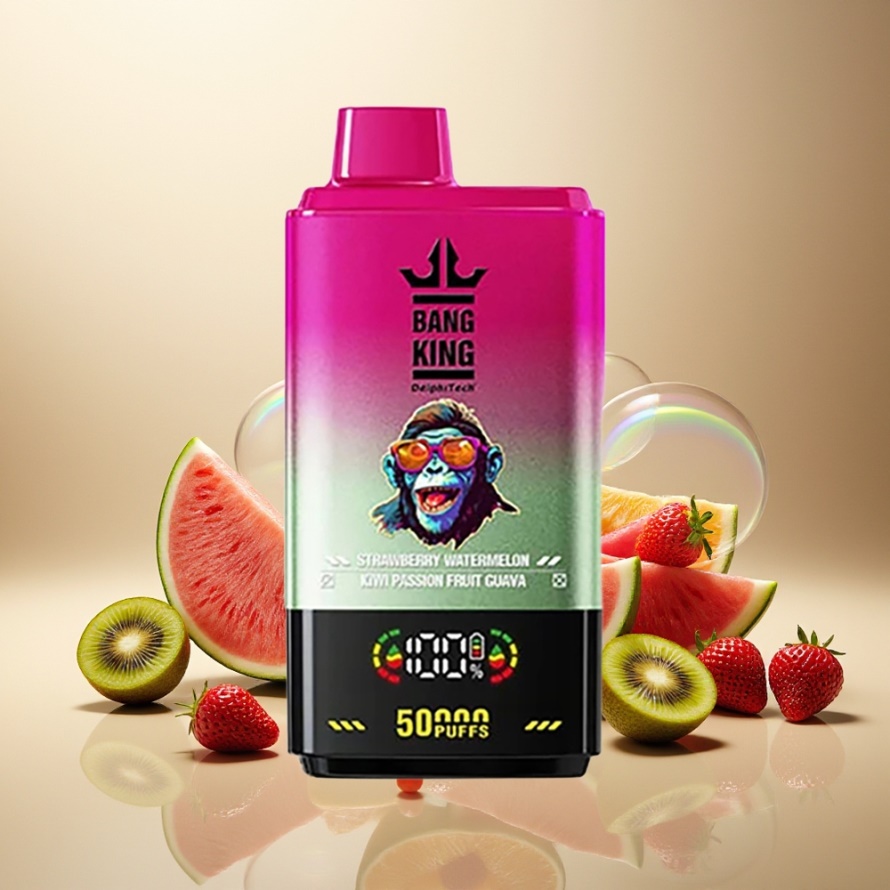 Bang King 50000 Engångs Vape Jordgubb Vattenmelon Kiwi Passionfrukt Guava 50ml 850mAh svensk grossist