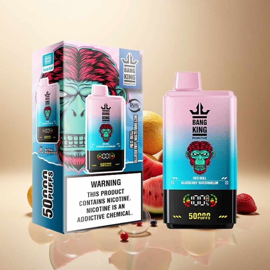 Bang King 50000 Engångs Vape Röd Tjur Blåbär Vattenmelon 50ml 850mAh Svensk Grossist