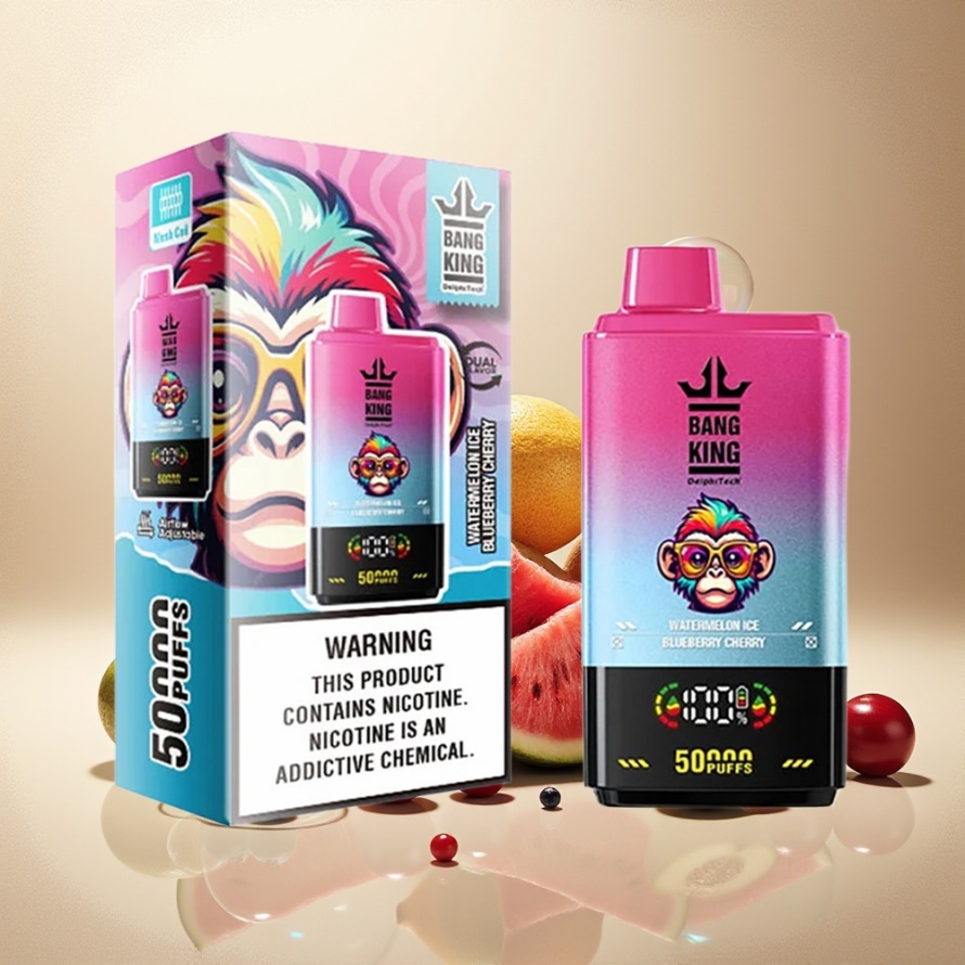 Bang King 50000 Engångs Vape Vattenmelon Blåbär Körsbär Svensk Grossist 50ml 850mAh Type-C Luftflöde