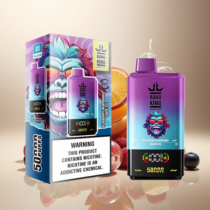Bang King 50000 Engångsvape Blåbär Hallon Druva Is 50ml 850mAh Svensk Grossist