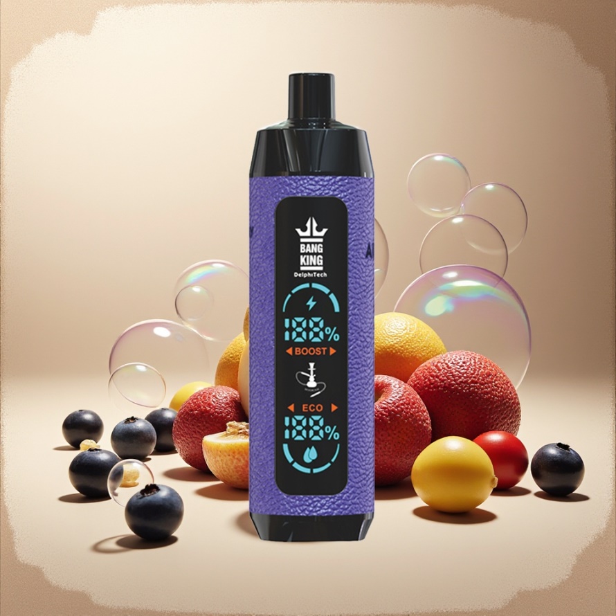 Bang King Shisha 25000 Puffs Svensk Grossist Engångs Vape Blåbär Druva 30ml 650mAh Type-C 0.6 Ohm