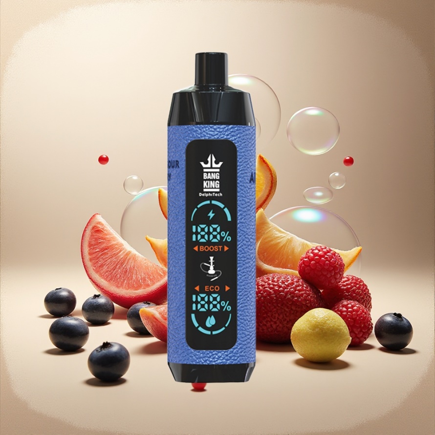 Bang King Shisha 25000 Puffs Svensk Grossist Engångs Vape Blåbär Sur Hallon 30ml 650mAh Mesh Coil 0.6 Ohm Type-C 0%/2%/3%/5% Nikotin
