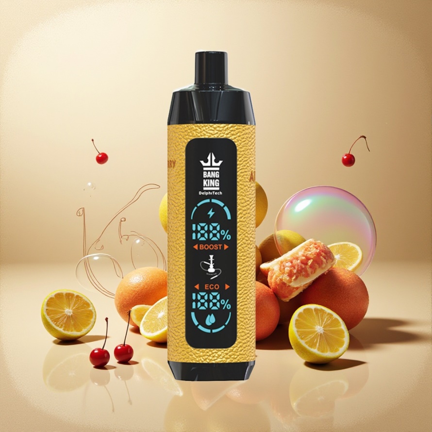 Bang King Shisha 25000 Puffs Svensk Grossist Engångs Vape Citron Körsbär 30ml Type-C 650mAh