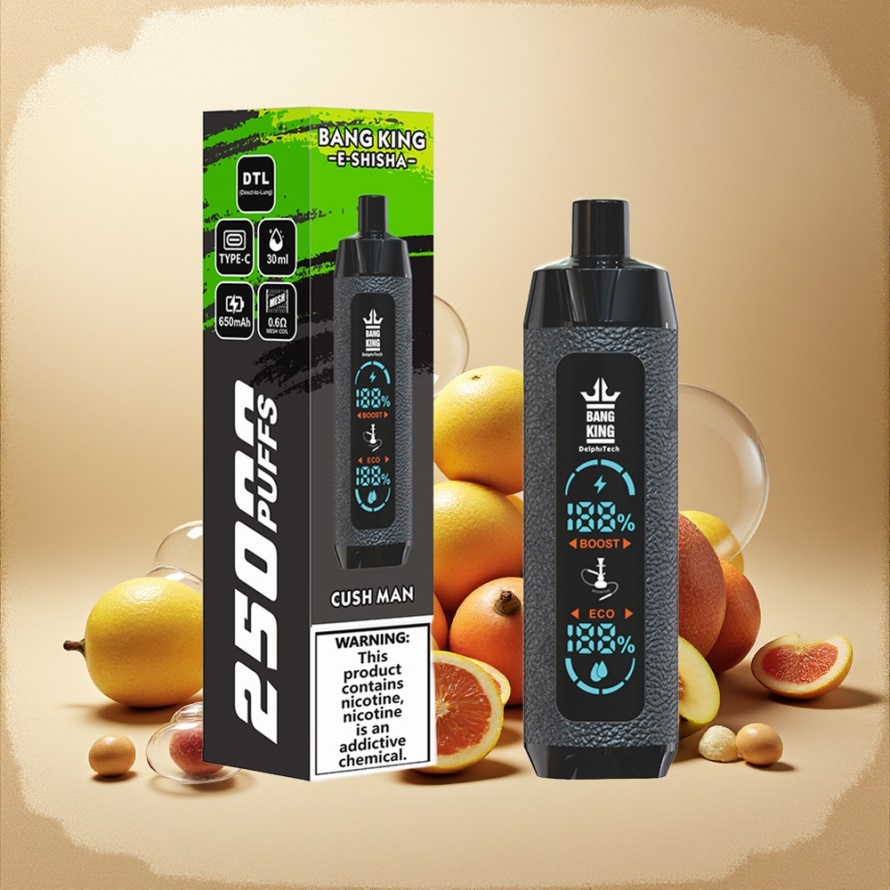 Bang King Shisha 25000 Puffs Svensk Grossist Engångs Vape Cush Man 30ml 650mAh Type-C 0.6 Ohm
