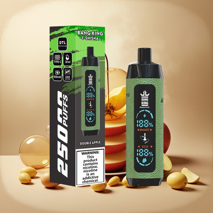 Bang King Shisha 25000 Puffs Svensk Grossist Engångs Vape Dubbel Äpple 30ml 650mAh Type-C