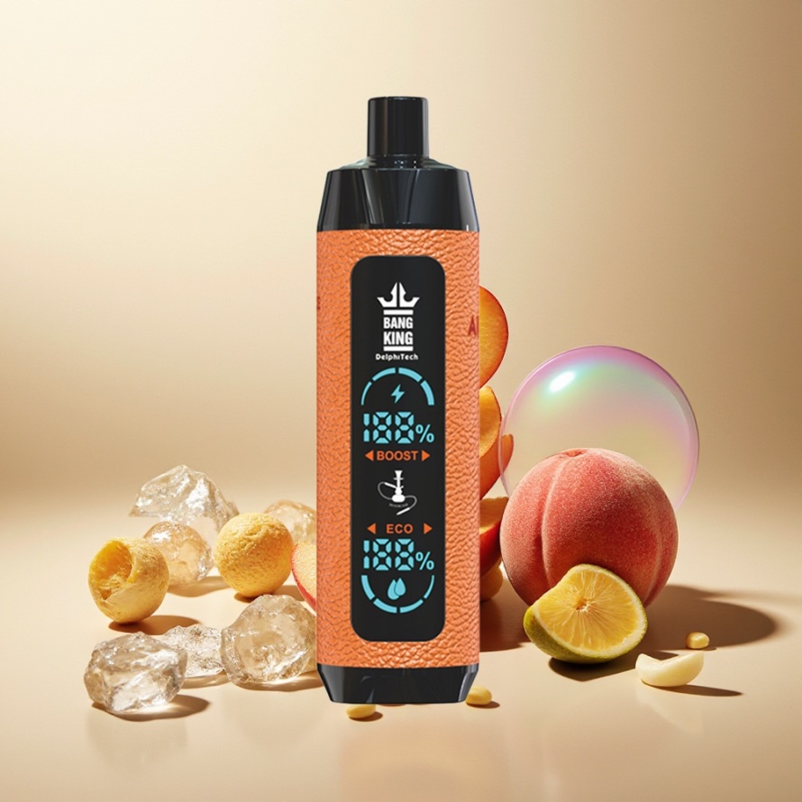Bang King Shisha 25000 Puffs Svensk Grossist Engångs Vape Persika Is 30ml 5% Nikotin Type-C