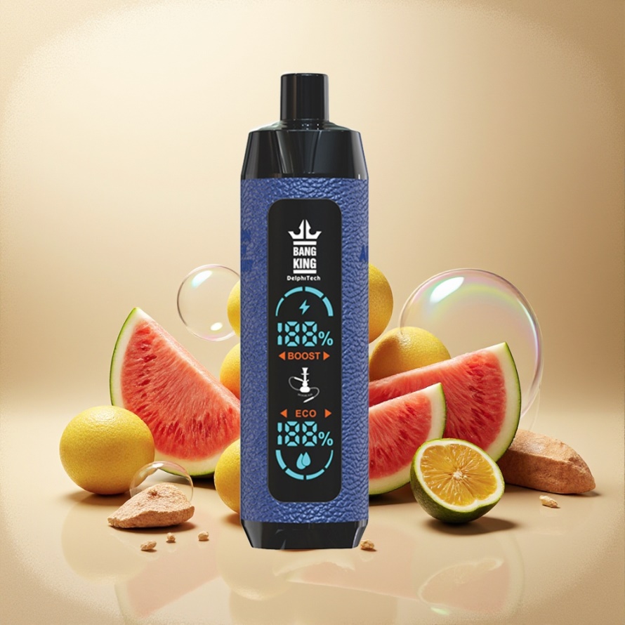 Bang King Shisha 25000 Puffs Svensk Grossist Engångs Vape Vattenmelon Honungsmelon Passionsfrukt 30ml 650mAh Type-C