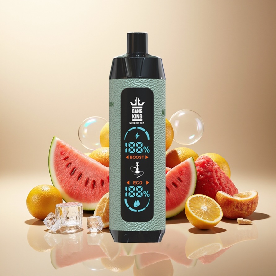 Bang King Shisha 25000 Puffs Svensk Grossist Engångs Vape Vattenmelon Is 30ml 650mAh Type-C