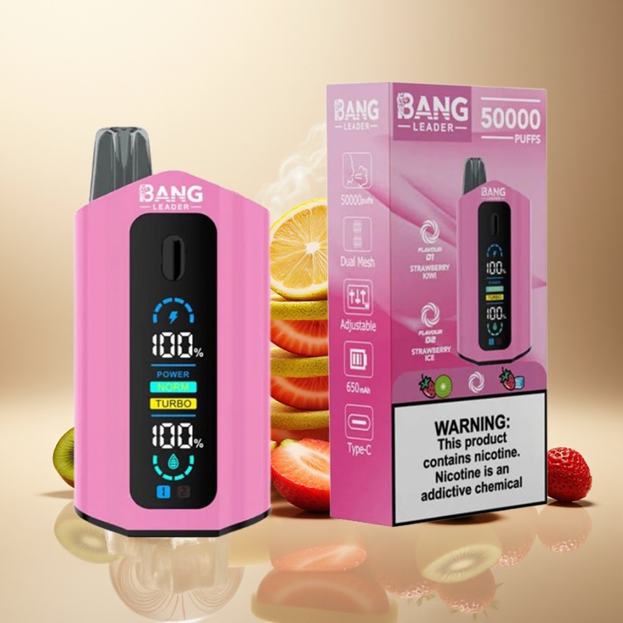Bang Leader 50000 Puffs Engångs Vape Jordgubb Kiwi Jordgubb Is 13400mAh svensk grossist
