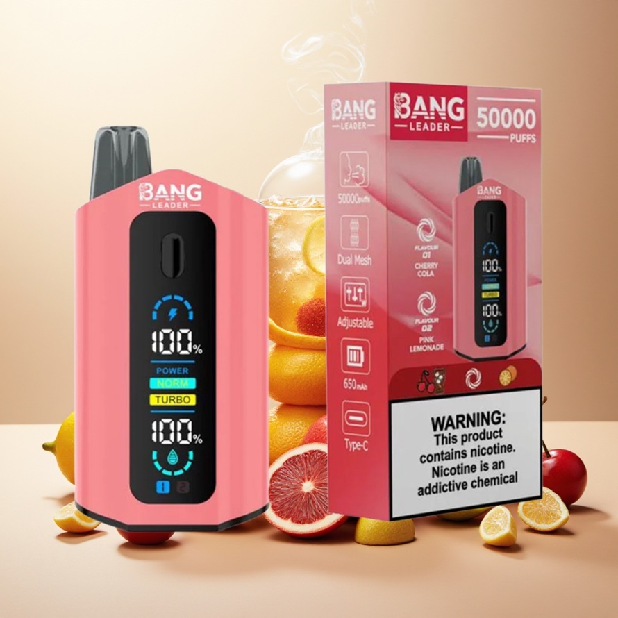 Bang Leader 50000 Puffs Svensk Grossist Engångs Vape Körsbärskola & Rosa Citron