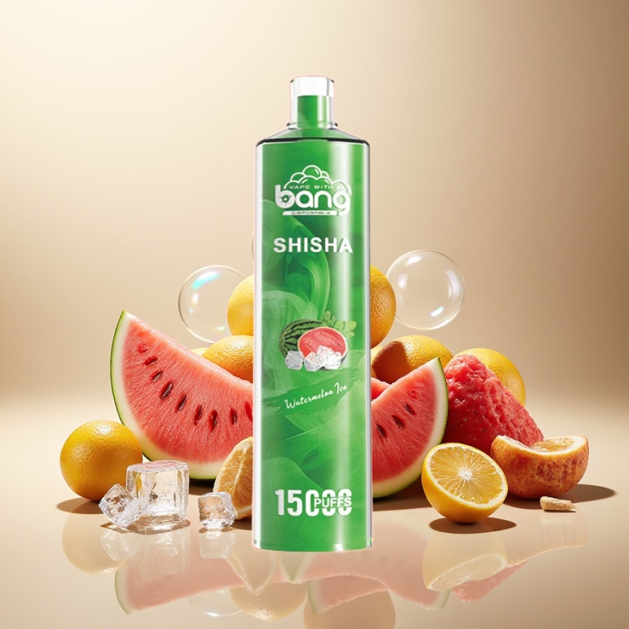 Bang Shisha 15000 Puffs Engångs Vape Vattenmelon Is med 23ml E-liquid & Type-C svensk grossist
