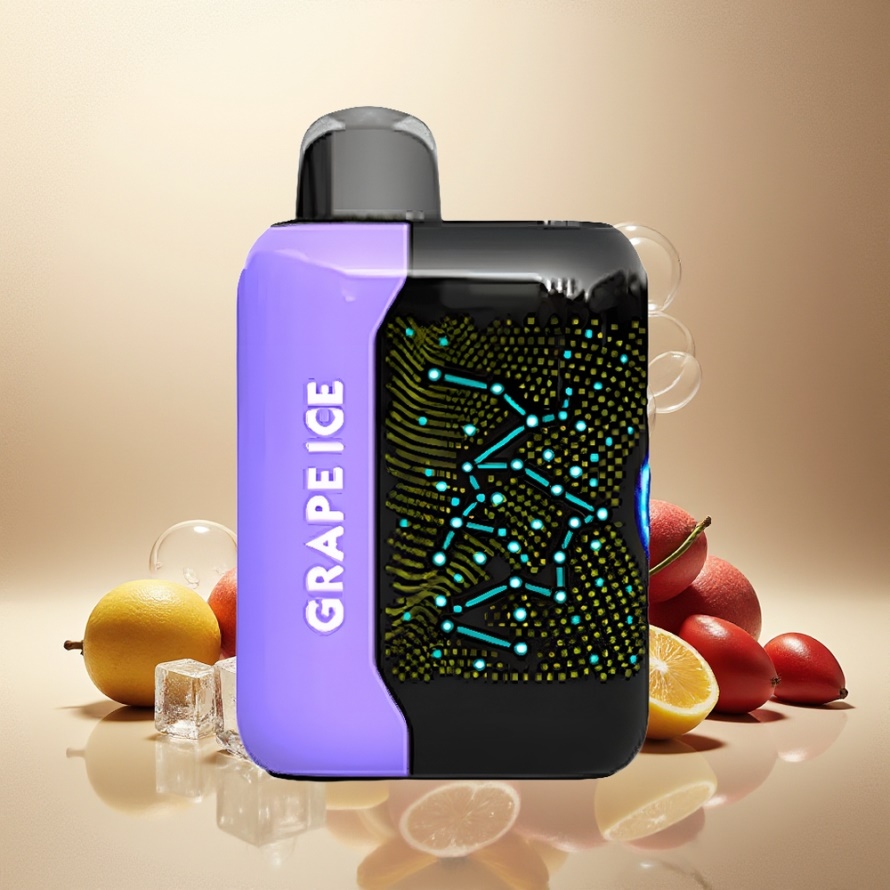Bang Starry 25000 Puffs Engångs Vape Vindruvis Is med 28ml E-Liquid, 800 mAh Battery, 1.0 Ohm Mesh Coil, Type-C Laddning svensk grossist