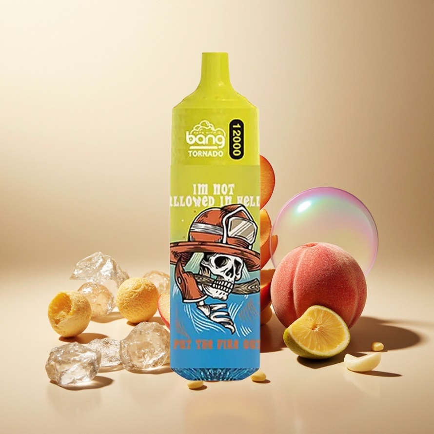 Bang Tornado 12000 Puffs Svensk Grossist 23ml 650mAh 0%/2%/3%/5% Nikotin Persika Is Engångs Vape