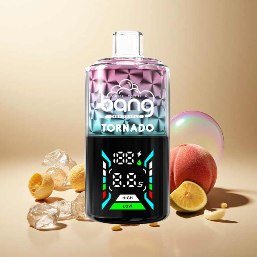 Bang Tornado 40000 Puffs Engångs Vape Persika Is svensk grossist 850mAh 40ml