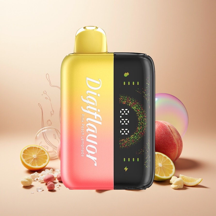 Digiflavor BRK 20000 Puffs Engångs Vape Rosa Persika Lemonad svensk grossist 12ml 5% Nikotin 200mAh 2-läges puff