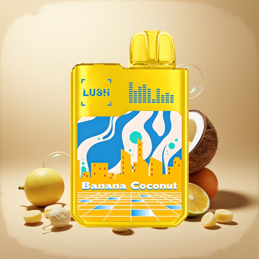 Digiflavor Geekbar LUSH 20000 Puffs Engångs Vape Banan Kokosnöt med Dual-Mesh Coils & USB Type-C svensk grossist