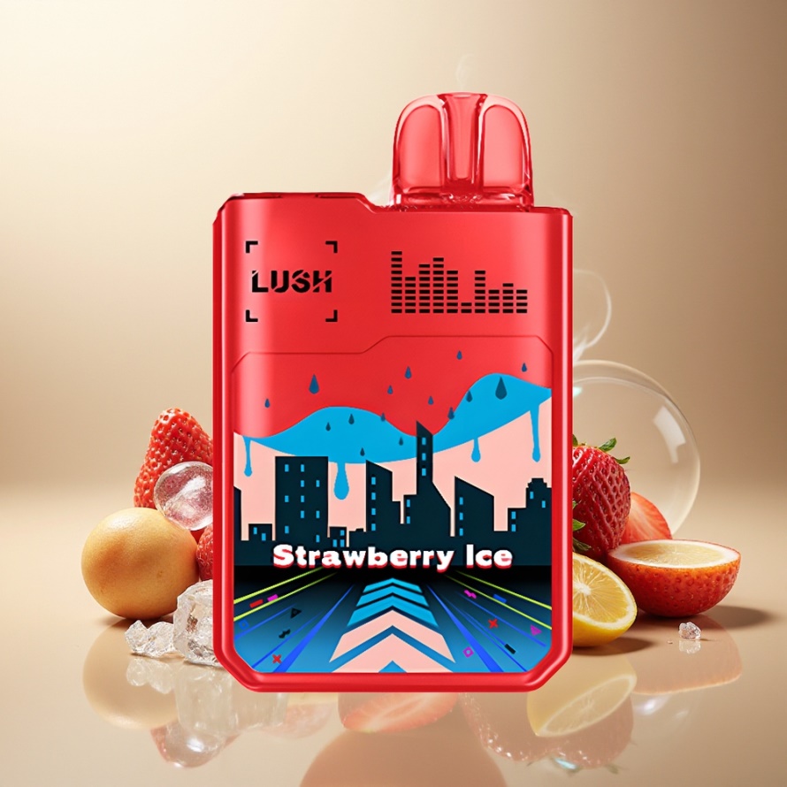 Digiflavor Geekbar LUSH 20000 Puffs Svensk Grossist Engångs Vape Jordgubbe Is med USB-C & LED Skärm