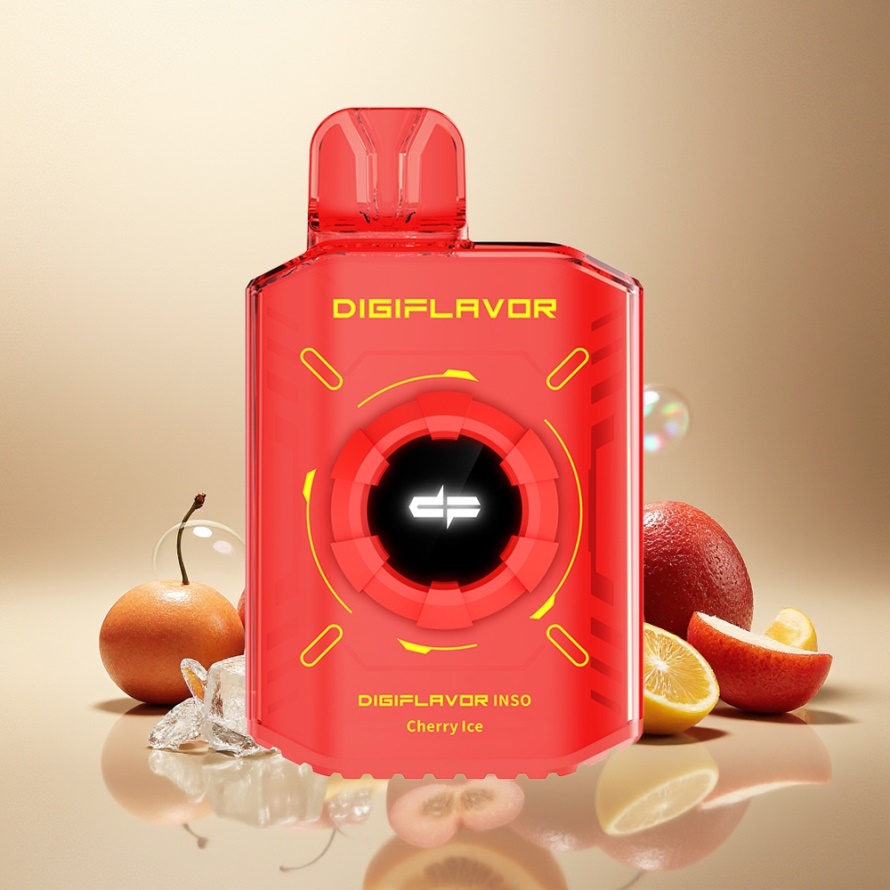 Digiflavor INSO 700 Puffs Engångs Vape Körsbärsis svensk grossist Dual-Mesh Coils 2% Nikotin