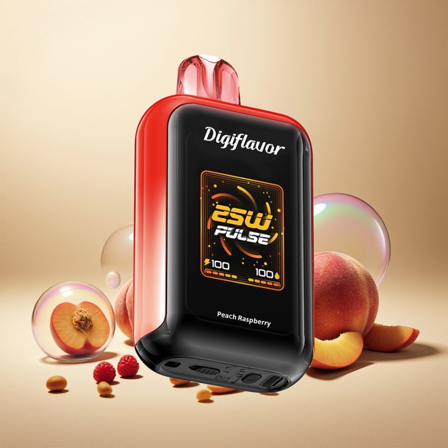 Digiflavor SKY 25000 Puffs Engångs Vape Persika Hallon med USB-C & Smart Screen svensk grossist