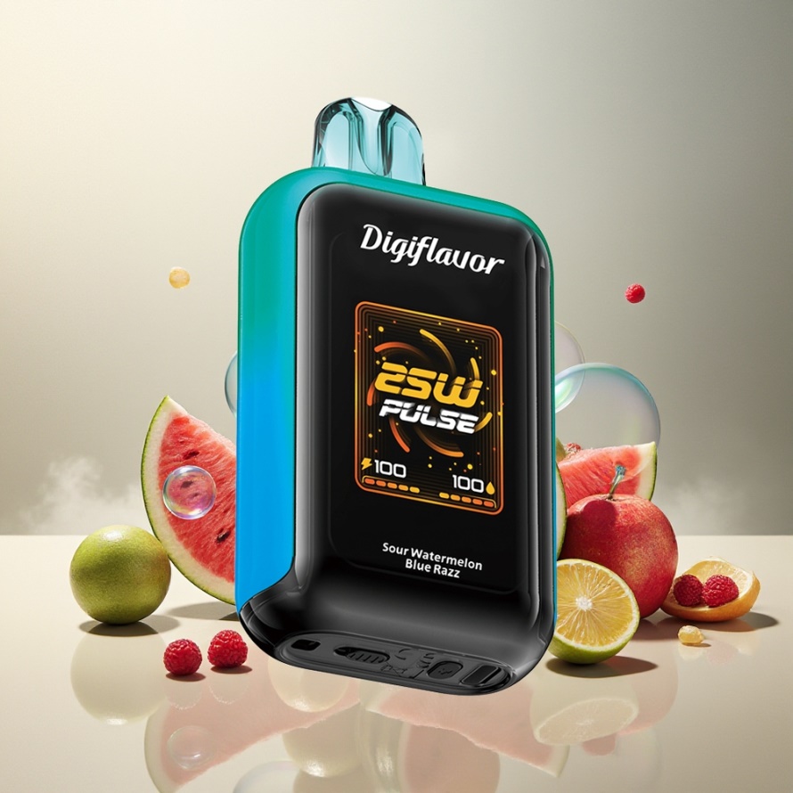 Digiflavor SKY 25000 Puffs Engångs Vape Sur Vattenmelon Blå Hallon med USB-C & Smart Skärm – Svensk Grossist