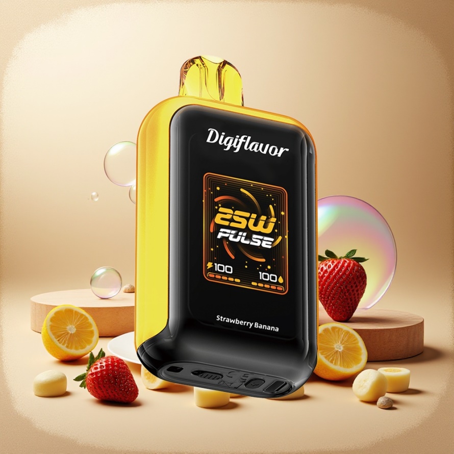 Digiflavor SKY 25K Puffs Svensk Grossist Engångs Vape Jordgubb Banan med 16.0 mL & Smart Screen