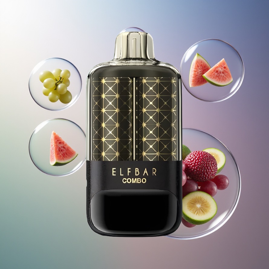 ELF BAR COMBO 25000 Puffs Engångs Vape Grönt Druva & Druva Svensk Grossist 700mAh Typ-C