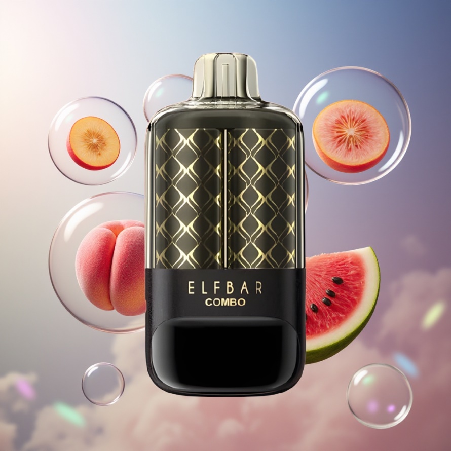 ELF BAR COMBO 25000 Puffs Engångs Vape Persika Mango & Vattenmelon Svensk Grossist 22ml 700mAh Type-C