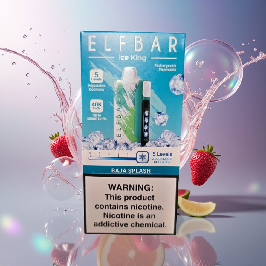 Elf Bar Ice King 40000 Puffs Engångsvape Baja Splash Svensk Grossist med 20ml E-Liquid och LCD Display