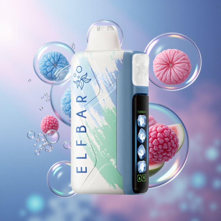 Elf Bar Ice King 40000 Puffs Svensk Grossist Engångsvape Blå Hallon Is med 20ml E-Liquid & Justerbara Kylningsnivåer