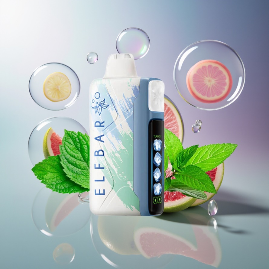 Elf Bar Ice King 40000 Puffs Svensk Grossist Engångsvape Miami Mynta med LCD Display & Justerbart Kylning