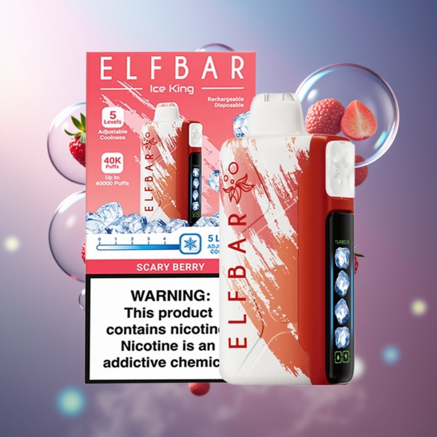 Elf Bar Ice King 40000 Puffs Svensk Grossist Engångsvape Skrämmande Bär med LCD Display & 20ml E-Liquid