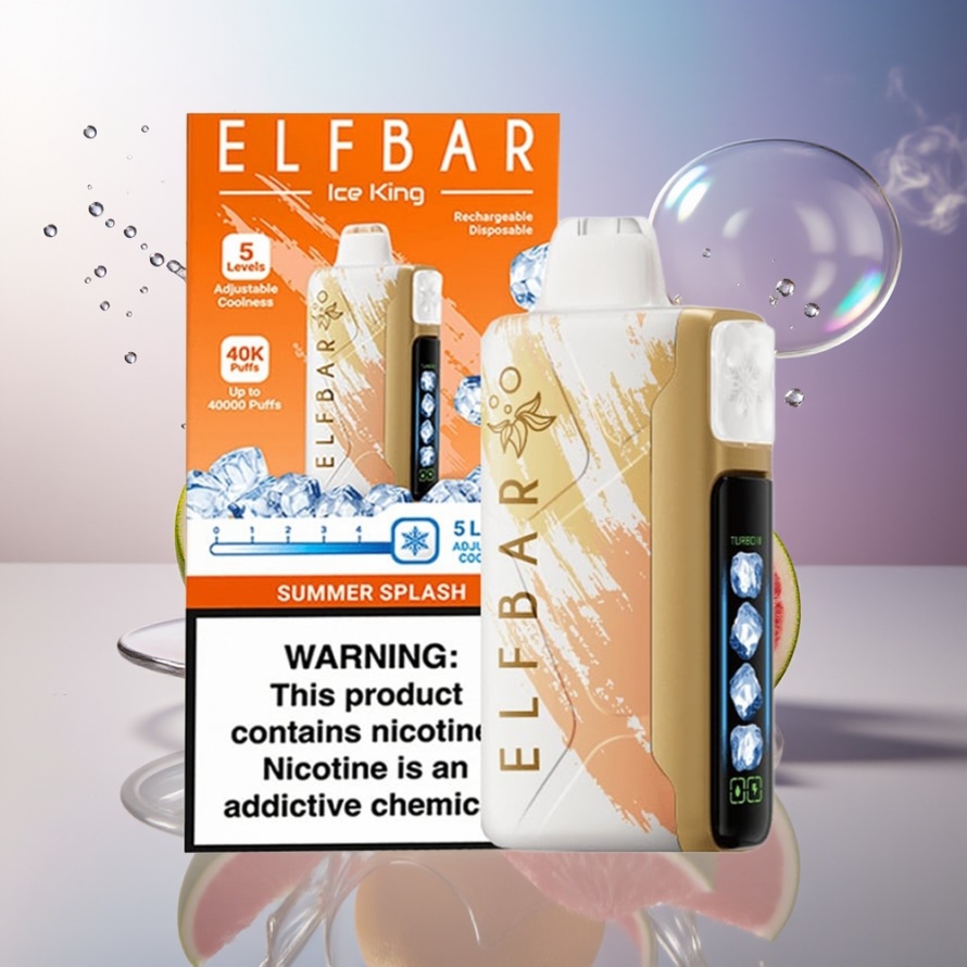 Elf Bar Ice King 40000 Puffs Svensk Grossist Engångsvape Sommarplask med LCD-display och 5 kylnivåer