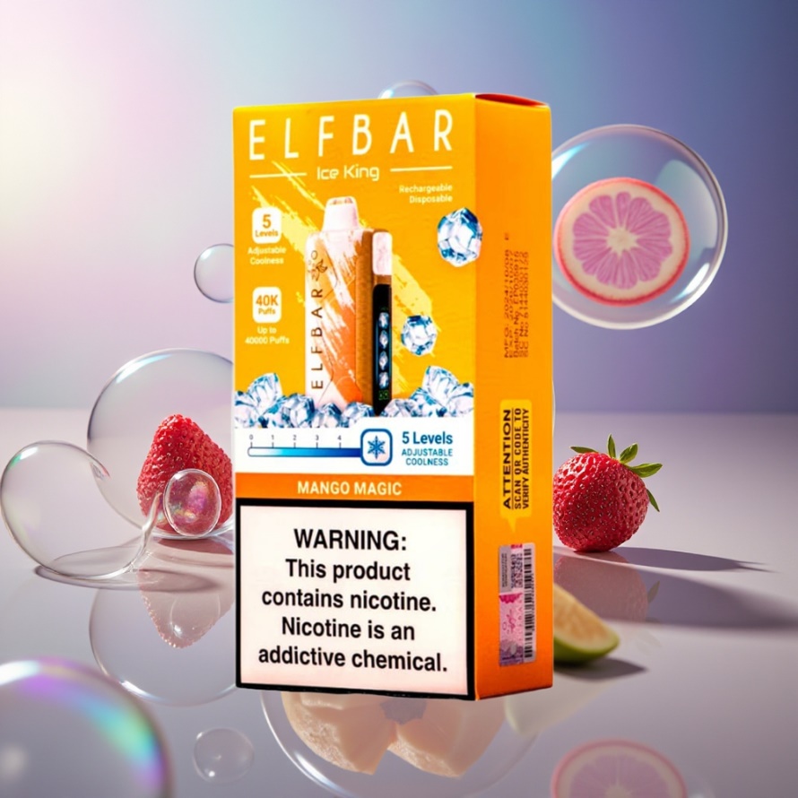 Elf Bar Ice King 40000 Puffs Svensk Grossist Återuppladdningsbar Mangomagi med LCD-display och 5 kylnivåer