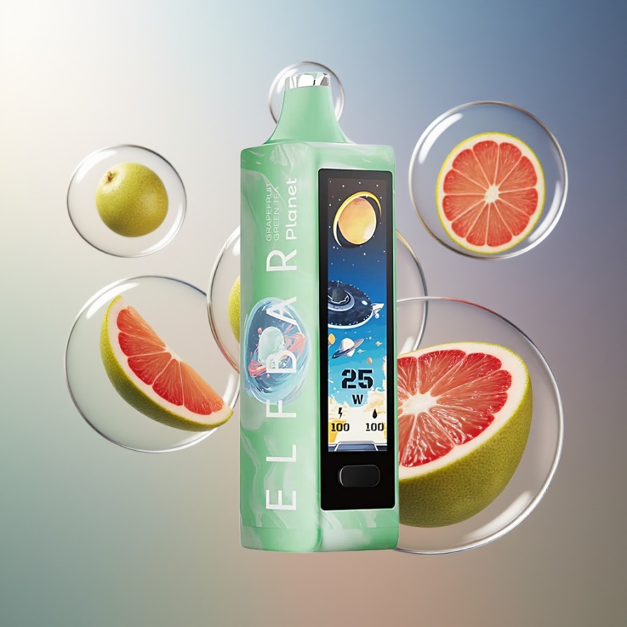 Elf Bar Planet 25000 Puffs Engångs Vape Grapefrukt Grönt Te svensk grossist Mesh Coil 800mAh
