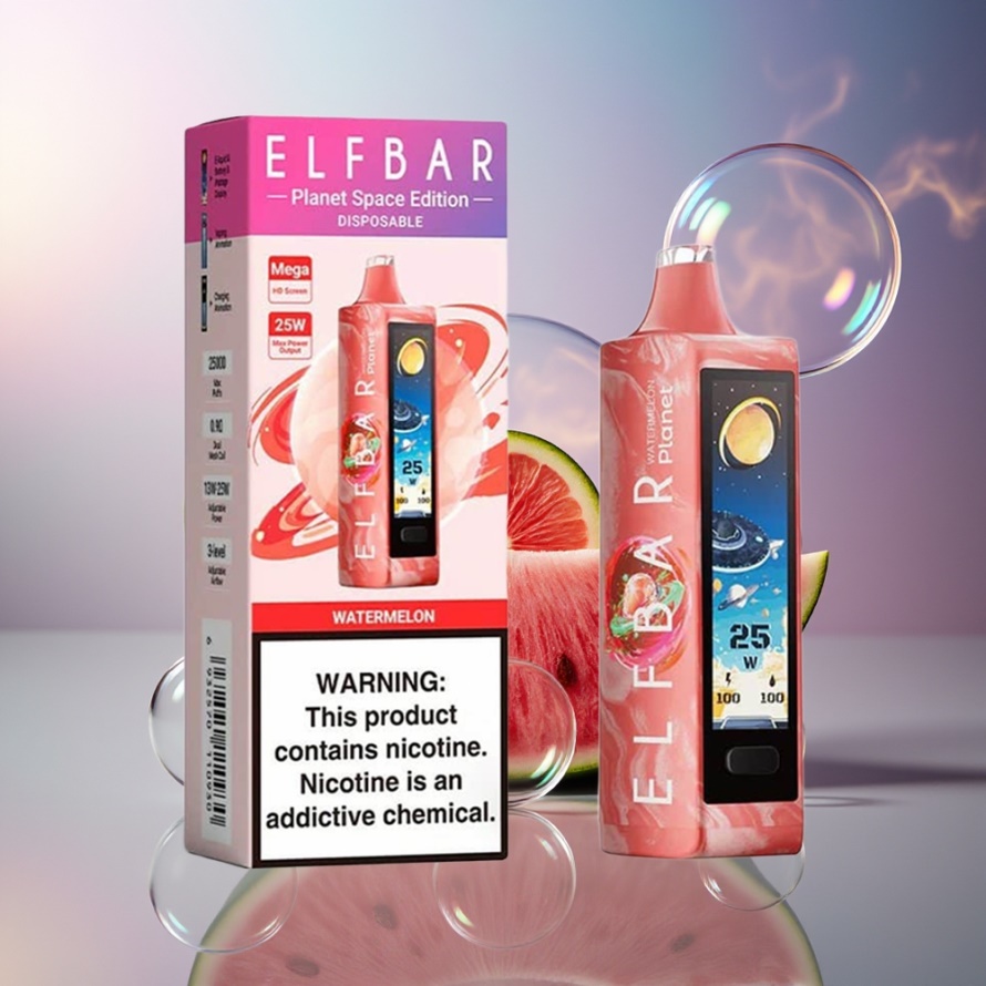 Elf Bar Planet 25000 Puffs Engångs Vattenmelon Vape Mesh Coil 800mAh Svensk Grossist