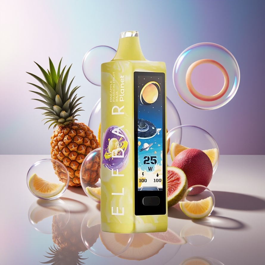 Elf Bar Planet 25000 Puffs Engångsvape Ananas Passionfrukt Baja Svensk Grossist Mesh Coil 18ml 800mAh