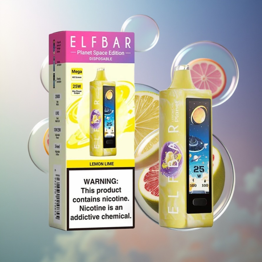 Elf Bar Planet 25000 Puffs Engångsvape Citron Lime Svensk Grossist Mesh Coil 800mAh 18ml