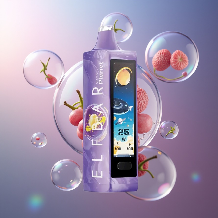 Elf Bar Planet 25000 Puffs Engångsvape Druva Svensk Grossist 5% Nikotin 800mAh 18ml Mesh