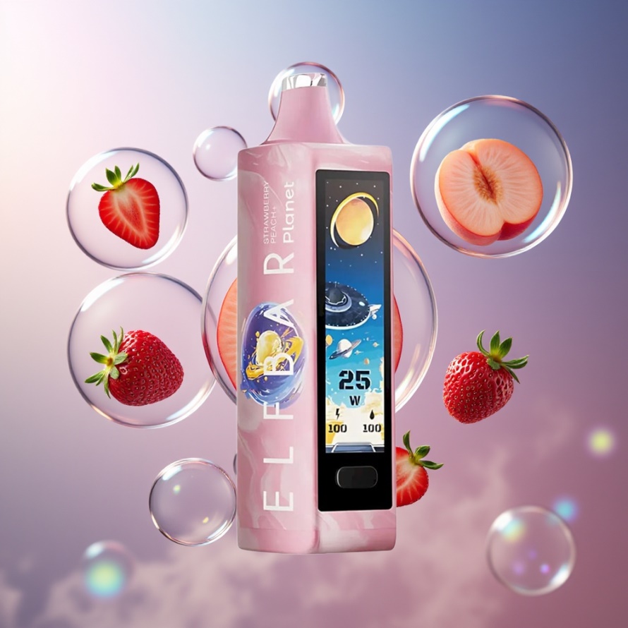 Elf Bar Planet 25000 Puffs Engångsvape Jordgubb Persika+ Svensk Grossist Mesh Coil 800mAh