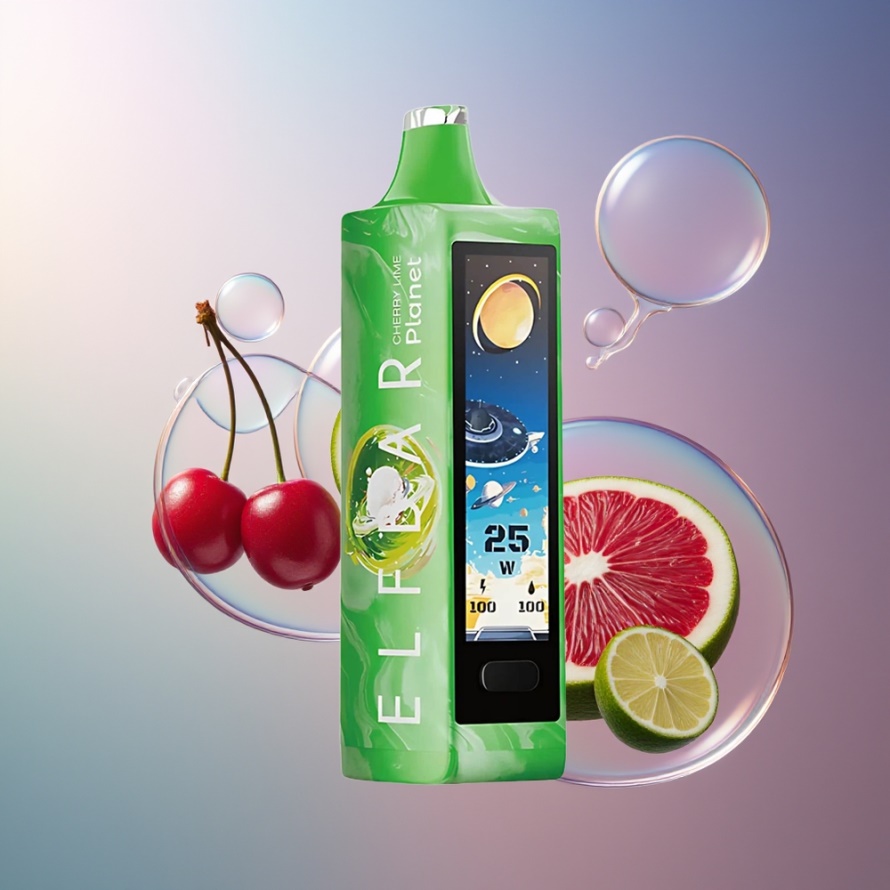 Elf Bar Planet 25000 Puffs Engångsvape Körsbär Lime med Mesh Coil & 800mAh - svensk grossist